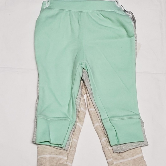 Baby Boy Pants 3 pack Bottoms Mint Gray NEW - Picture 2 of 4
